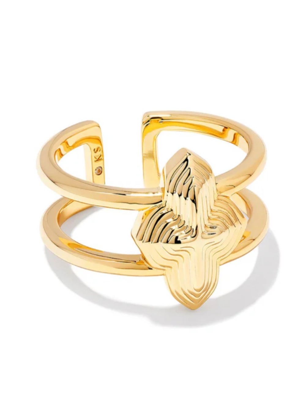 Kendra Scott Abbie Gold Double Band Ring 7 New